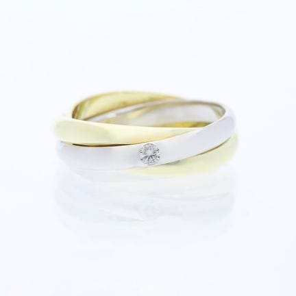 Anello con diamante in oro bianco 585 da 14 carati