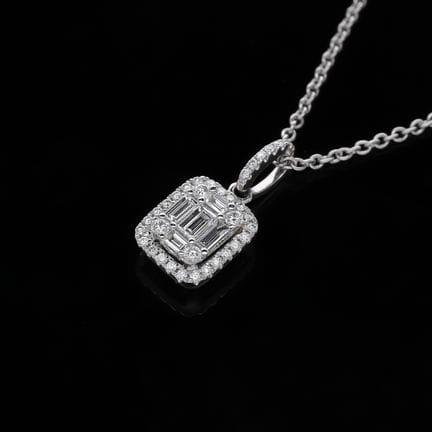 Necklace with pendant 0,29 ct. Diamonds 750 White 