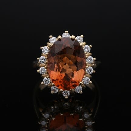 Ring 6,81 ct. Tourmaline, Diamonds 585 Rose gold 1