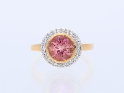 Anello 2,20 ct. Tormaline, diamanti 585 Oro rosa 1