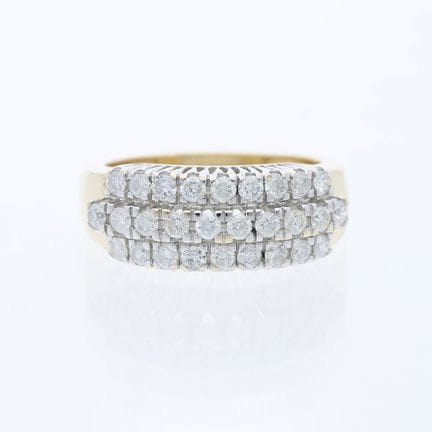 Anello con diamanti da 0,80 ct. Oro giallo 585 da 