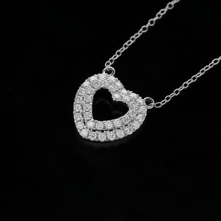 Necklace with pendant 0,41 ct. Diamonds 750 White 