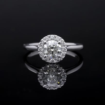 Ring 0,86 ct. Diamond, Diamonds 750 White gold 18 