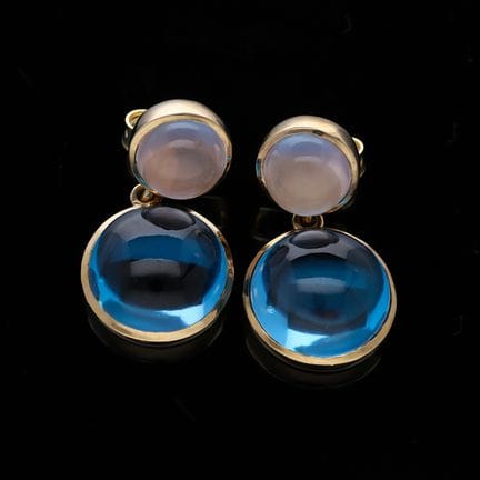 Earrings 36,80 ct. Topazes, Quartz 585 Rose gold 1