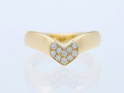 Anello con diamanti da 0,15 ct. in oro giallo 750 