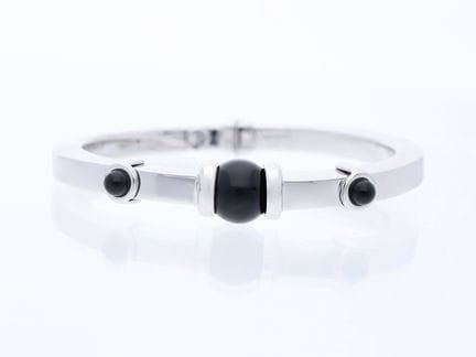 Bracciale Biko con onici da 4,00 ct. in oro bianco