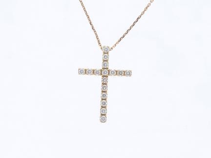 Collana con ciondolo, diamanti da 0,24 ct., oro ro