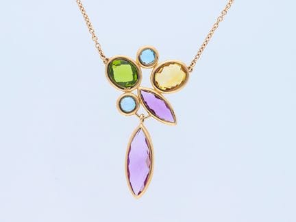 Collana Citrini, Topazi, Peridoti, Ametiste Oro 14
