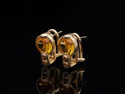Earrings 3,06 ct. Citrines 585 Rose gold 14 kt.
Pr