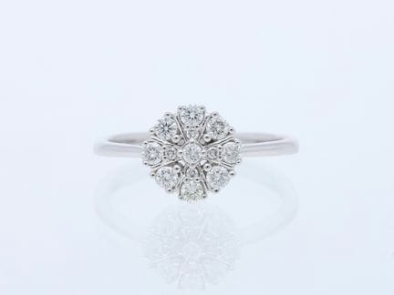 Anello 0,35 ct. Diamanti, oro bianco 585, 14 kt. N