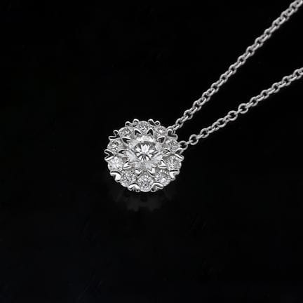 Necklace with pendant 0,45 ct. Diamonds 750 White 