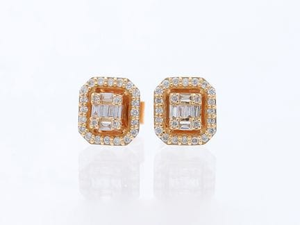 Orecchini con diamanti da 0,18 ct. Oro rosa 750 da