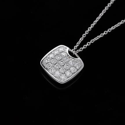 Necklace with pendant 0,55 ct. Diamonds 750 White 