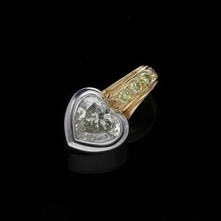 Pendant 1,11 ct. Diamond, Diamonds 750 White gold 