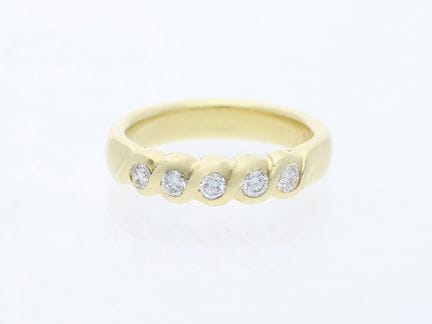 Anello con diamanti da 0,25 ct, oro giallo 585 da 