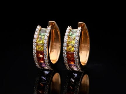 Earrings 2,25 ct. Sapphires 750 Rose gold 18 kt.
P