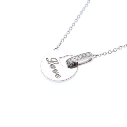 Collana con ciondolo in diamanti, oro bianco 750, 