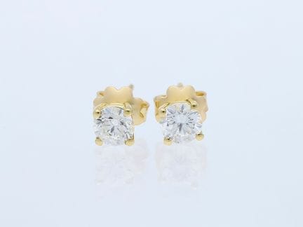 Orecchini con diamanti da 1,00 ct. Oro giallo 750 