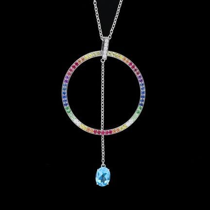 Collier 0,11 ct. Topaz, Sapphire, Tourmaline, Tsav