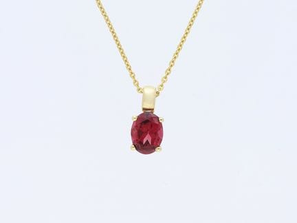 Collana con pendente 1,58 ct. Rodolite 585 Oro gia