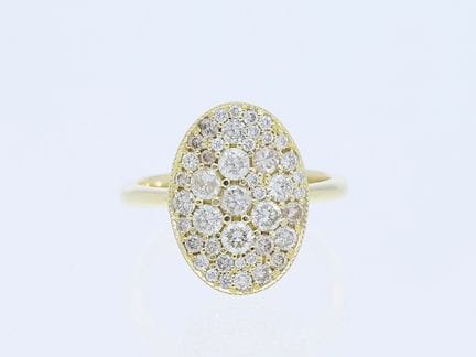 Anello con diamanti da 1,58 ct. Oro giallo 585 da 