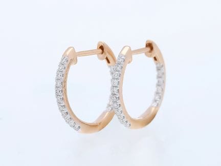 Orecchini con diamanti da 0,26 ct. Oro rosa 750 da