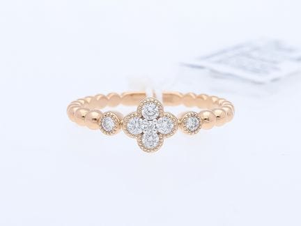 Anello con diamanti da 0,25 ct. in oro rosa 750 da