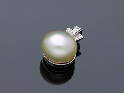 Pendant Diamonds, South Sea Pearl 750 White gold 1