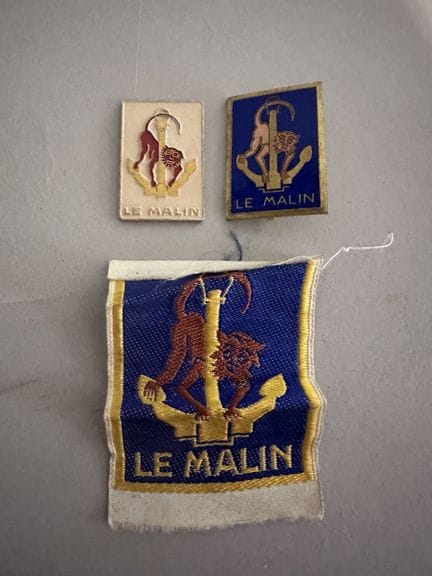 France
Set of 3 badges from the ship "Le Malin": o