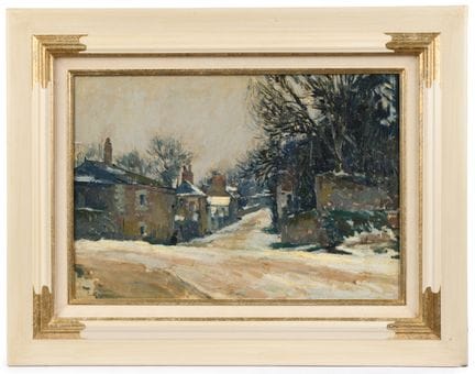埃米尔·西蒙（1890-1976）
《南特的雪景——卡鲁埃街》
布面油画，左下角签名，背面有副署及作
