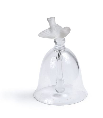 LALIQUE FRANCE
Opalescent glass bell decorated wit