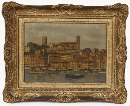 雷内·杜雷（1890-1959）
港口风景
布面油画，右下角有签名
27 x 35 厘米。
画作表面