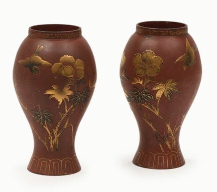 Late 19th–Early 20th Century
Pair of enameled meta