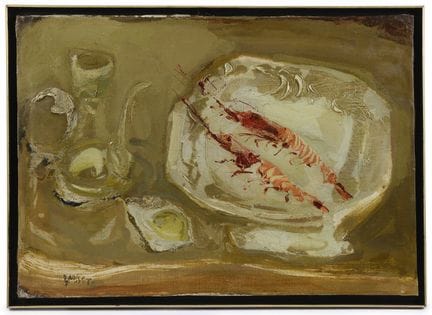让-保罗·布鲁塞（1909—1985）
《小龙虾静物》
布面油画，左下角有签名。
46 x 65 厘