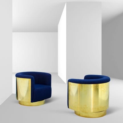 Made in France; 70x75x80 cm each; a pair of swivel