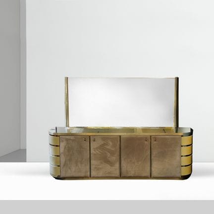 Willy Rizzo, 170x245x50 cm. Sideboard made of sued