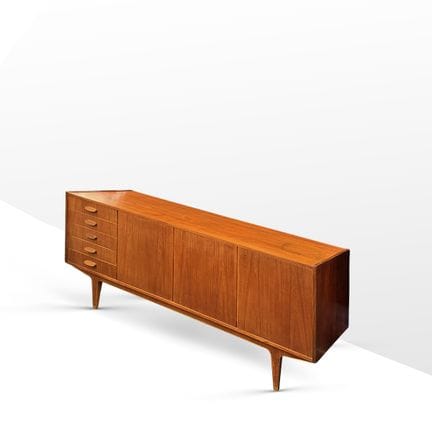 Danish-made 75x175x45 cm wooden sideboard with thr