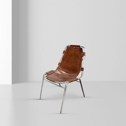 Charlotte Perriand 83x49x50 cm. Four chairs in chr
