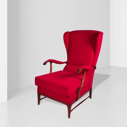 Paolo Buffa, 100x69x80 cm. Wooden armchair upholst