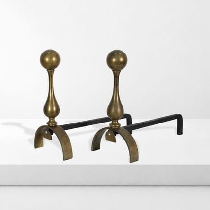 Made in Italy, 38.5 x 44 x 19.5 cm. Pair of brass 