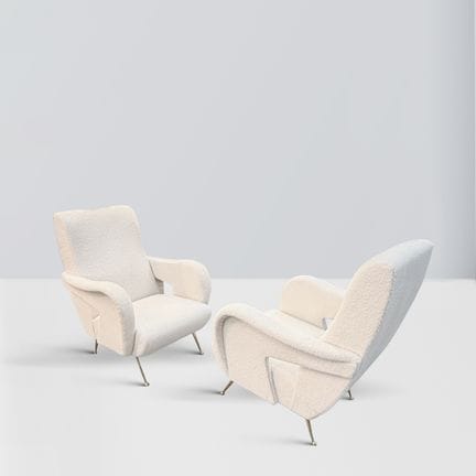 Made in Italy, 93x72x80 cm. Pair of fabric armchai