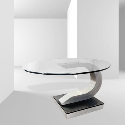 Fabrication italienne, 73,5 x 120 cm. Table en mét