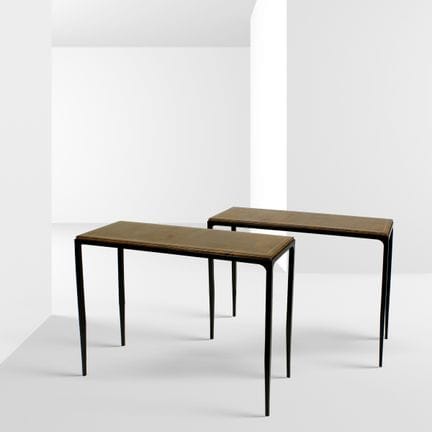 Comte, modèle 81 x 100 x 35 cm. Paire de consoles 