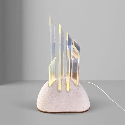 Made in Italy, 45x24x14 cm. Table lamp made of sto