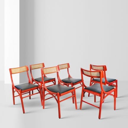 Made in Italy, 82.5 x 48 x 45 cm. Six chairs made 