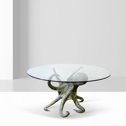 Fabrication italienne, 70 x 130 cm. Table sculptur