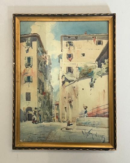 Ugo COSSETTINI (1881-1953)
Ruelle animée à Nice, 1