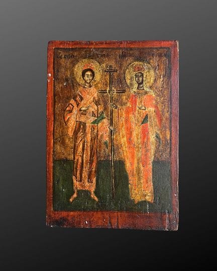Icône de Saints Constantin et Hélène
Tempera sur p