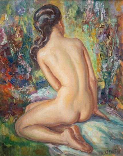 Albert GENTA (1901-1989) 
Nu féminin de dos
Huile 