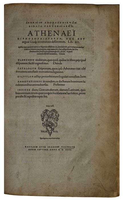 ΑΘΗΝΑΙΟΥ: ΔΕΙΠΝΟΣΟΦΙΣΤΩΝ ΒΙΒΛΙΑ ΠΕΝΤΕ ΚΑΙ ΔΕΚΑ ATH